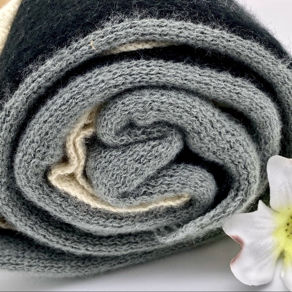 DONNI. | Accessories | Donni Tricolor Scarf Black Grey Cream  NWT DONNI. Tri-Color Scarf